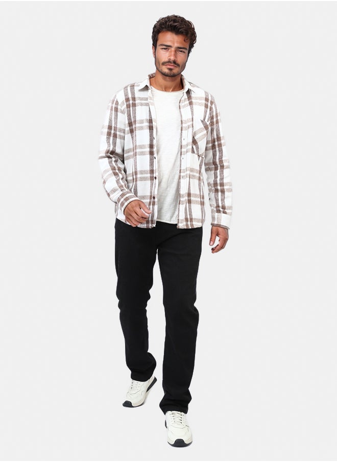 RAVIN Cotton Checkered Side Left Pocket Shirt  - Image 5