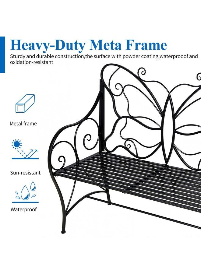 HLC Garden Bench 208BKwith Black - Image 4