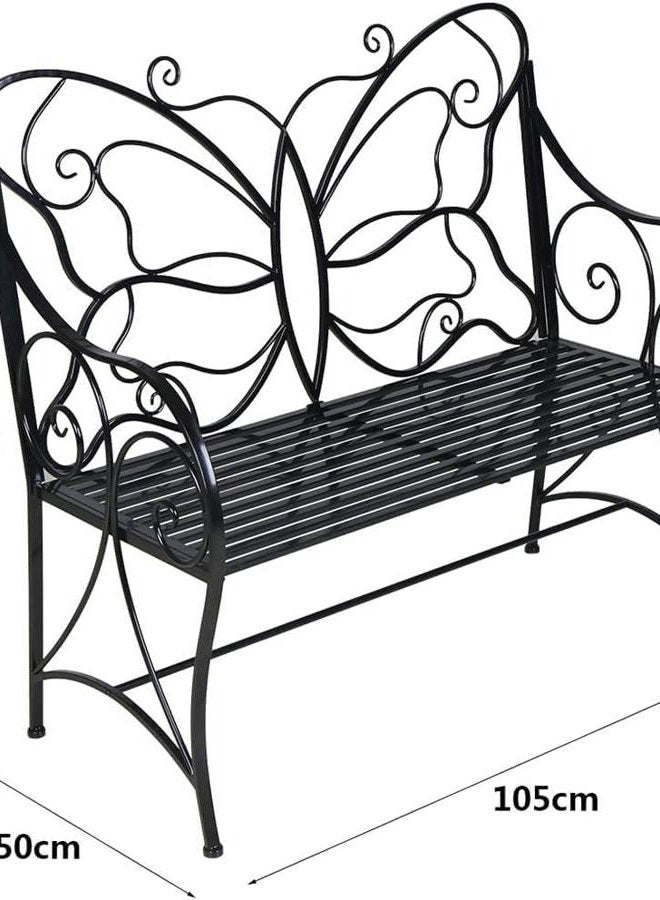 HLC Garden Bench 208BKwith Black - Image 3