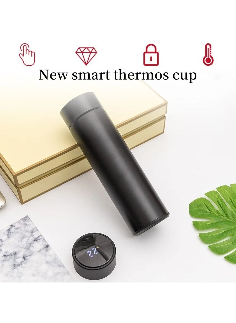 Generic Smart Measuring Stainless Steel Vacuum Mug – Double-Wall Insulated Travel Cup with Leak-Proof Lid, Cartoon Design, Reusable Water Bottle for Business & Daily Use  - Image 5