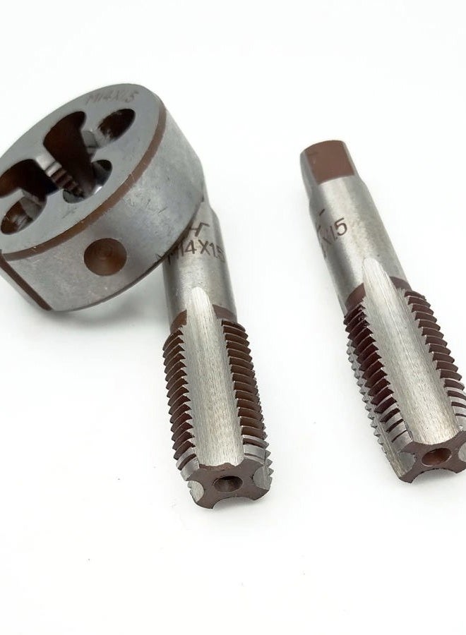 Acdeyaca Metric Hand Tap and Die Set, M14 x 1.5 Thread Tap and Round Die, 2 Right Hand Straight Taps & 1 Die (M14X1.5) - Image 3