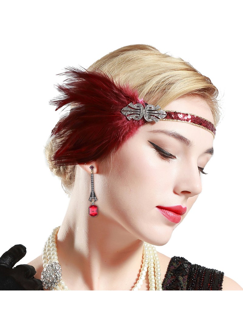 Complete 1920s Flapper Costume Accessories Set - Great Gatsby Style Headband, Pearl Necklace, Gloves, and Holder  - Image 5
