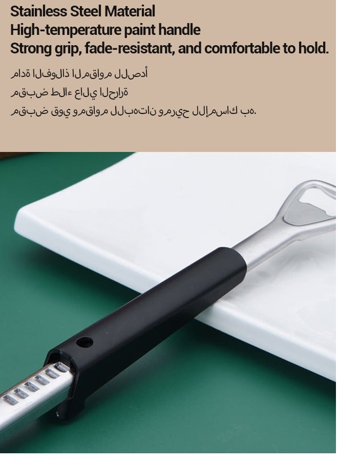 spa luxetique Lid Opener for Screw Jars, Stainless Steel Jar Opener, Multifunctional Labour-Saving Can Opener and Lid Opener, Jar Opener, Screw Lid Opener for Seniors, Weak Hands (1, Black)  - Image 3