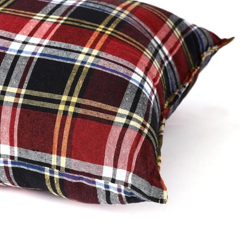 TIQH 100% Natural Cotton Fabric Hosiery Medium Hard 100% Cotton Bed Pillow for Real Perfect Neck Support 16" x 26" - Set of 2 - Image 3