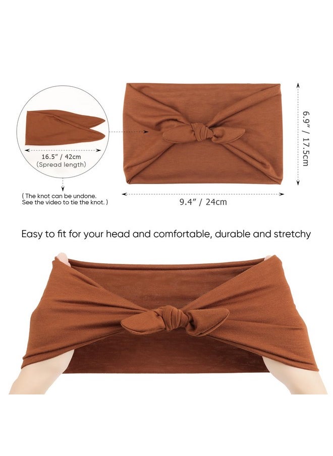 DRESHOW 8 Pack Bow Headbands Of Solid Color For Women’S Hair Non Slip Wide Vintage Head Wraps Knotted Cute Hair Band Accessories  - Image 5