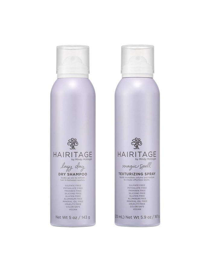 Hairitage Lazy Day Dry Shampoo - Translucent Volumizing Oil-Absorbing Texturizing Spray with Sunflower Seed Oil for Styling and Prep  - Image 1