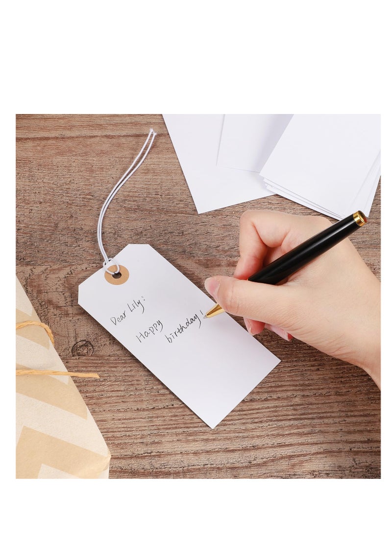 SOLARAE 100pcs Large Price Tags, with Elastic String White Hang Paper Tags with String Attached Reinforced Hole Writable Price Tags, Inventory Tags, Gift Jewelry Clothing Display Tags, Versatile Applications - Image 5