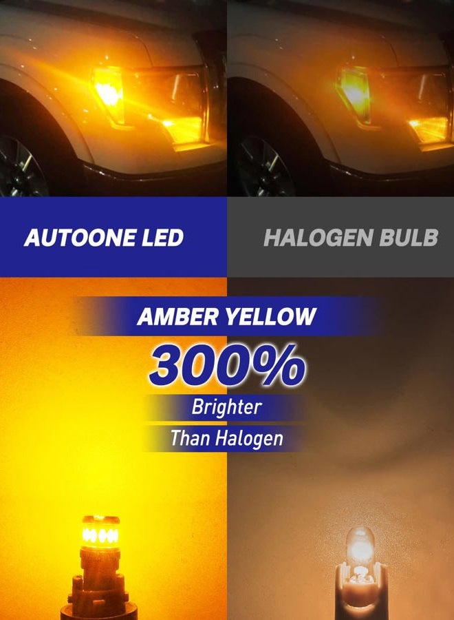 AUTOONE 194 LED Bulb Amber Yellow, Side Marker Lights 300% Brighter T10 168 2825 W5W LED Bulbs for License Plate Light Dome Map Door Courtesy Interior Car Lights, Pack of 2 - Image 3