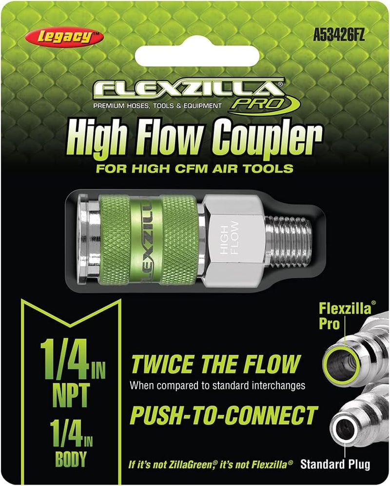 Flexzilla موصل تدفق عالي احترافي، 1/4" جسم، 1/4" MNPT - A53426FZ - Image 1