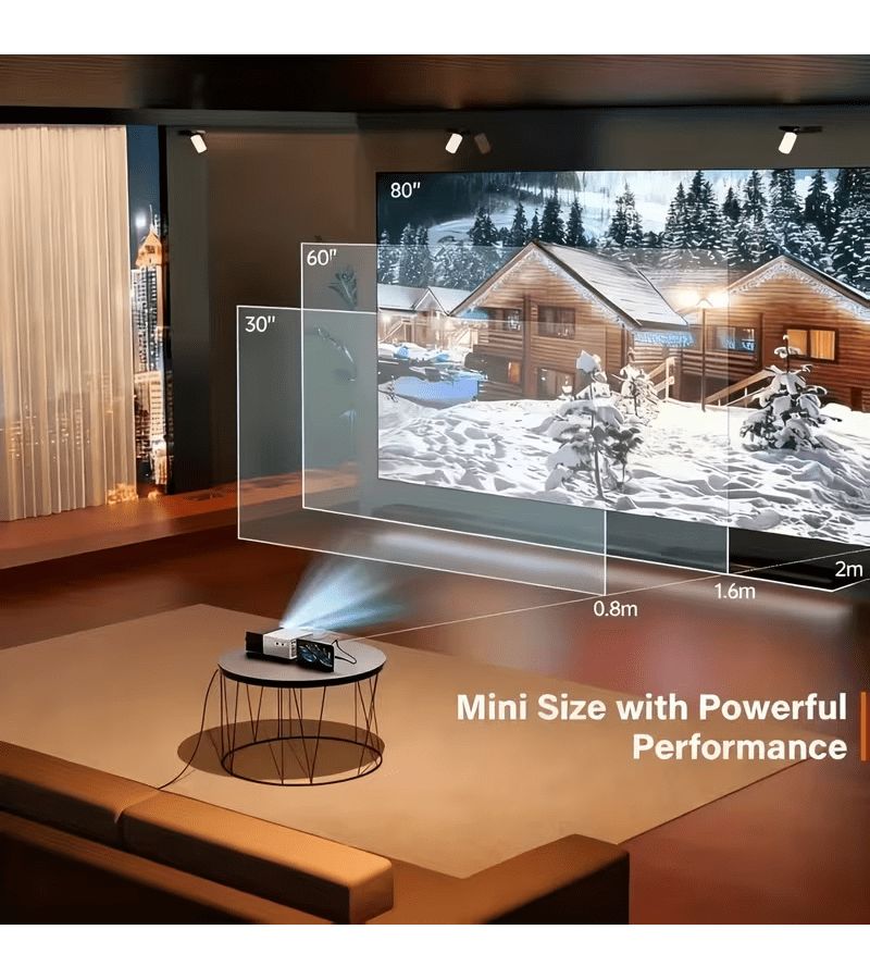 Portable Mini LED Projector Wall Projection Movie 240P Resolution 29 ANSI Brightness Supports 1080P HD USB Powered Remote Control Included Suitable For Movies Presentations Home Theaters - Image 3