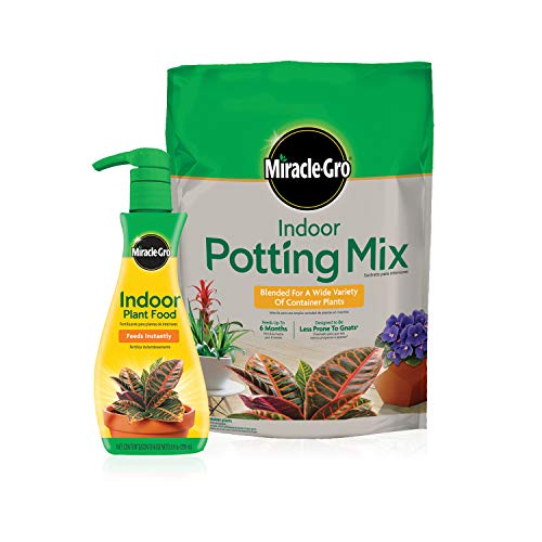 Miracle-Gro Indoor Potting Mix (6 qt.) and Indoor Plant Food (8 oz.) - Bundle for Growing and Fertilizing Houseplants - Image 1