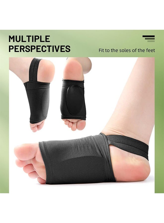 Metatarsal Compression Arch Support Sleeves with Gel Pads Pain Relief for Flat Feet & Plantar Fasciitis Arch Brace for Men Women (2 Pairs, Grey&Black) - Image 4