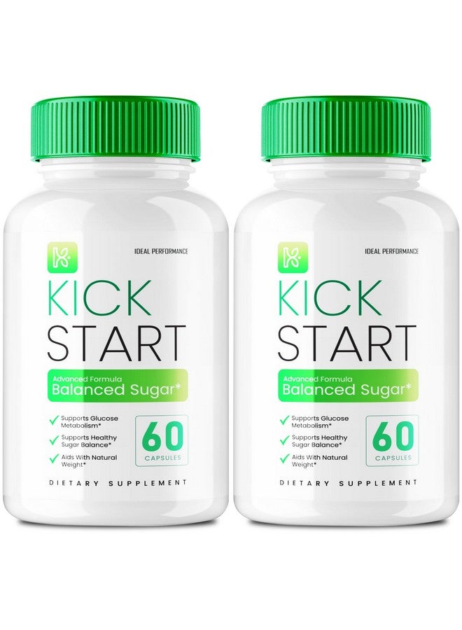 IDEAL PERFORMANCE Kick Start Capsules, Kick Start Balanced Sugar Supplement Pills, KickStart Glyco Optimizer, Premium Formula for Healthy Circulation & Stable Levels, KickStart All Natural Health Reviews (2 Pack)  - Image 1