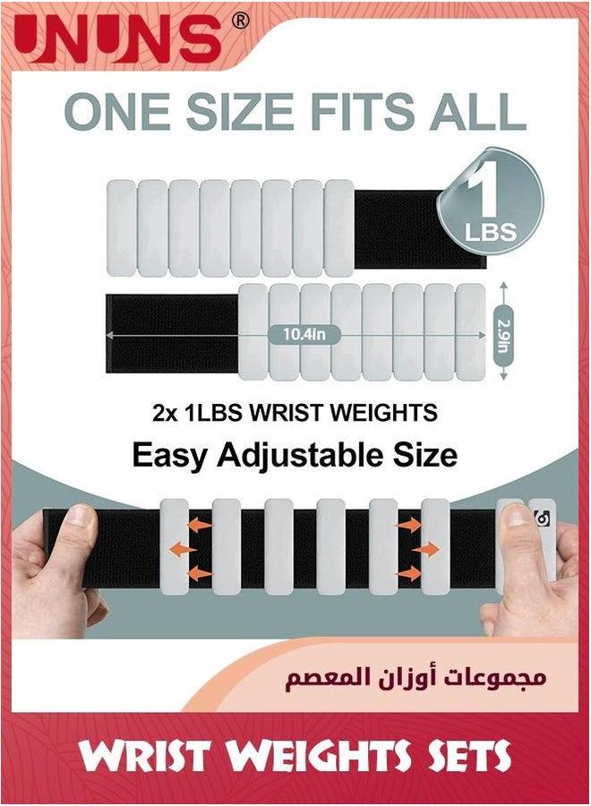 UNUNS Wrist Ankle Weights Set of 2(1Lb Each),Adjustable For Women Men Kids,Strength Weighted,Leg Weight Running Yoga Pilates Fitness Gym Workout,Strength Training Weights,White - Image 3