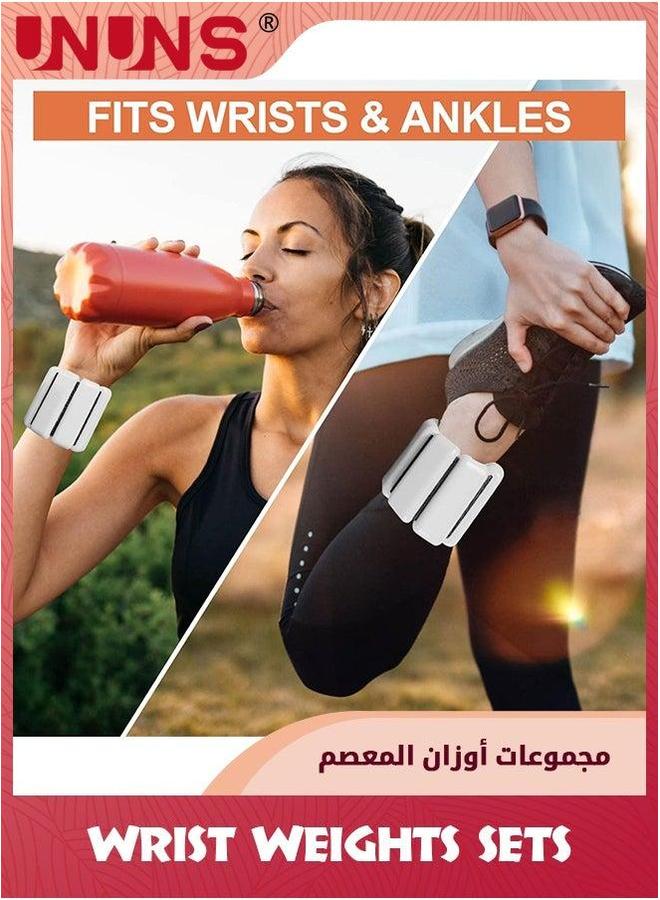 UNUNS Wrist Ankle Weights Set of 2(1Lb Each),Adjustable For Women Men Kids,Strength Weighted,Leg Weight Running Yoga Pilates Fitness Gym Workout,Strength Training Weights,White - Image 5