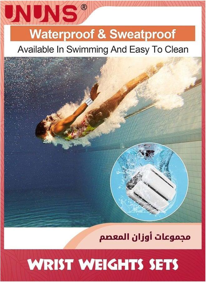 UNUNS Wrist Ankle Weights Set of 2(1Lb Each),Adjustable For Women Men Kids,Strength Weighted,Leg Weight Running Yoga Pilates Fitness Gym Workout,Strength Training Weights,White - Image 4