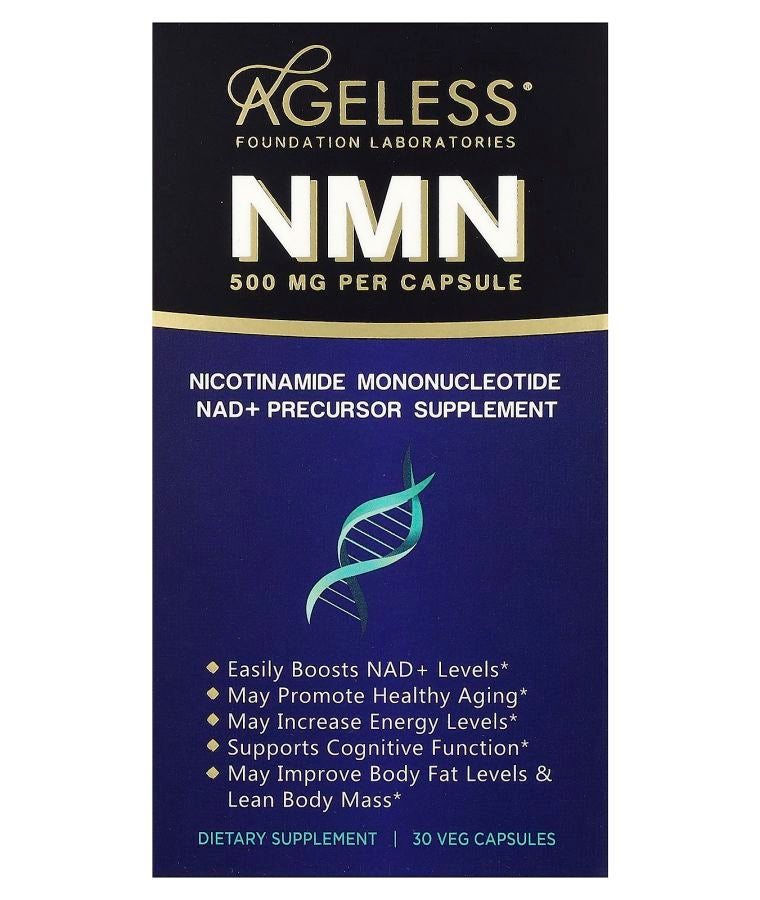 Ageless Foundation Laboratories NMN 500 mg 30 Veg Capsules