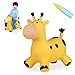 INPANY Bouncy Horse Giraffe Hopper Toys Toddlers Bouncing Animal Inflatable Jumping Hopping Horse Ride on Rubber Bouncer Outdoor Indoor Birthday Gifts for 2 3 4 Year Old Girls Boys - Image 3