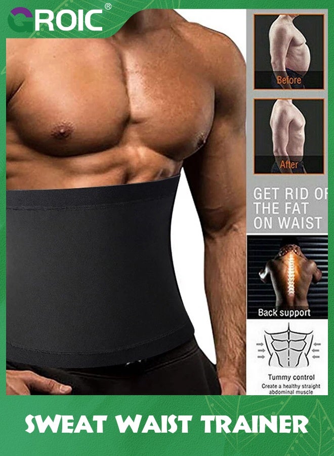 GROIC Waist Trimmer for Men Sauna Belt,Neoprene-Free Waist Cincher, Sauna Slimming Belt Sauna Sweat Workout Shaper,Sauna Belt Sweat Band for Working Out - Image 4
