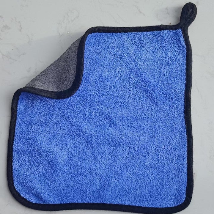 Loquat Double-Sided Fishing Towel Car Wash Thick Absorbent Light blue and gray
