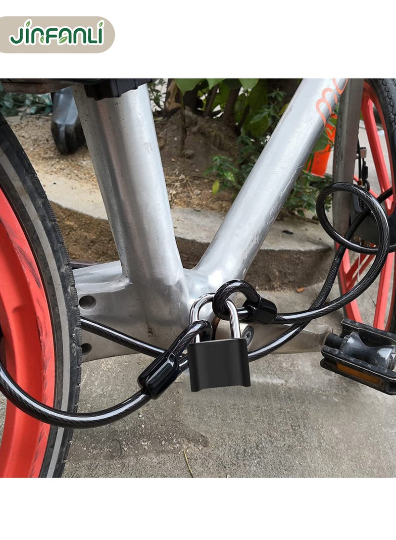 JINFANLI 4-Digit Heavy Duty Combination Lock Outdoor Waterproof Padlock with 1.3-inch Ring for Gates, Fences, Toolboxes, Chests, Hasp Lockers, Gym Lockers, Sports Lockers, School Lockers (Black) - Image 2