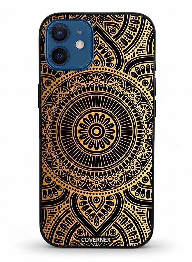 Covernex Apple iPhone 12 Protective Case Cover Printed Featuring Mamdala Geometric Pattern - Image 2