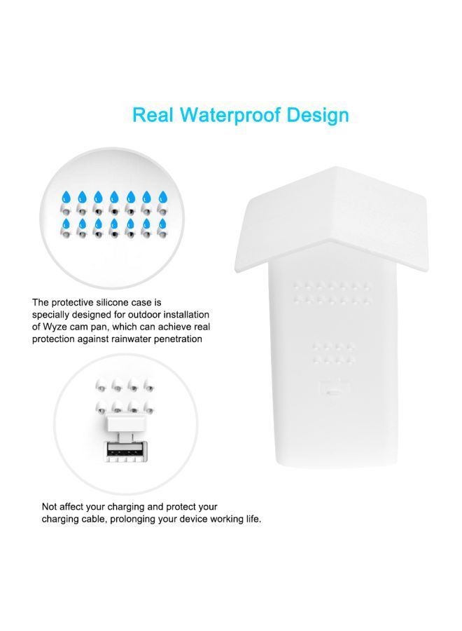 NIBEMINENT 360 Degree Metal Wall Mount Bracket For Wyze Cam White  - Image 3
