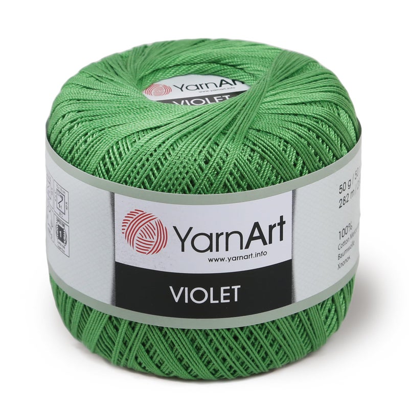 YarnArt Yarn Art 1 Skein YarnArt Violet100 Mercerized Cotton Yarn Threads Crochet Lace Hand Knitting Yarn Embroidery Arts Crafts Green 6332