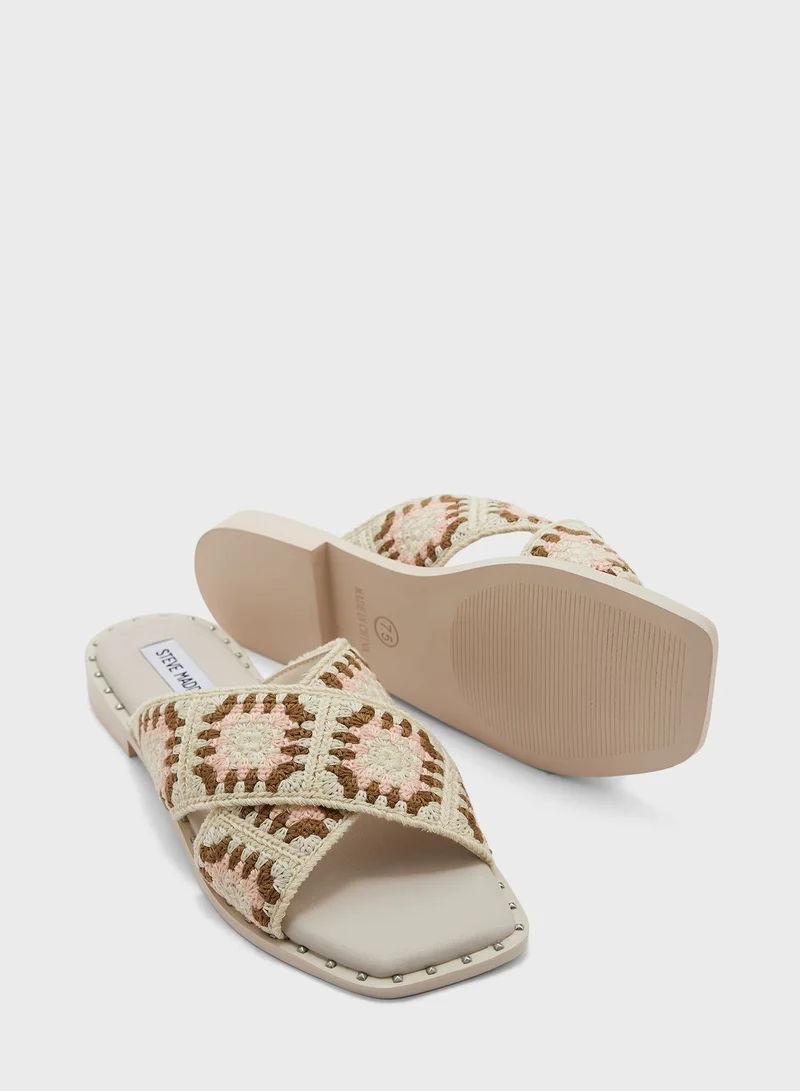 STEVE MADDEN Cross Strap Flat Sandals
