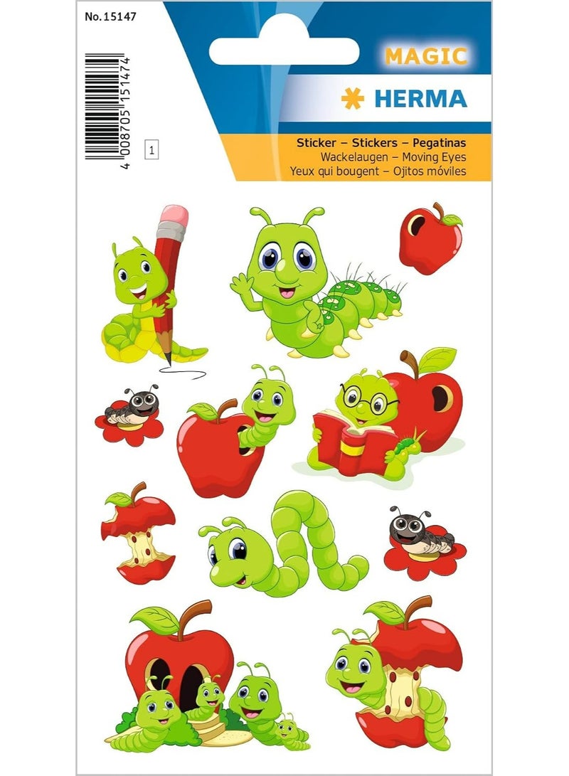 Herma 3D Animated Eyes Wall Stickers and Educational Notebooks for Children - 11 Stickers - Image 1