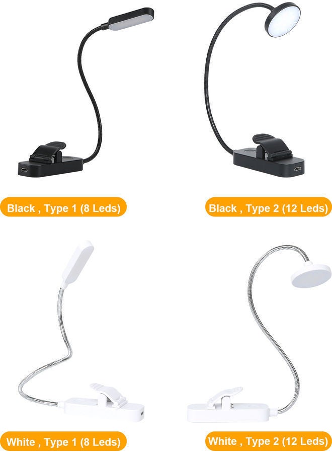 NIBEMINENT LED Flexible Clip On Eye-Caring Book Reading Lamp Light - Type 1 Black - Image 5