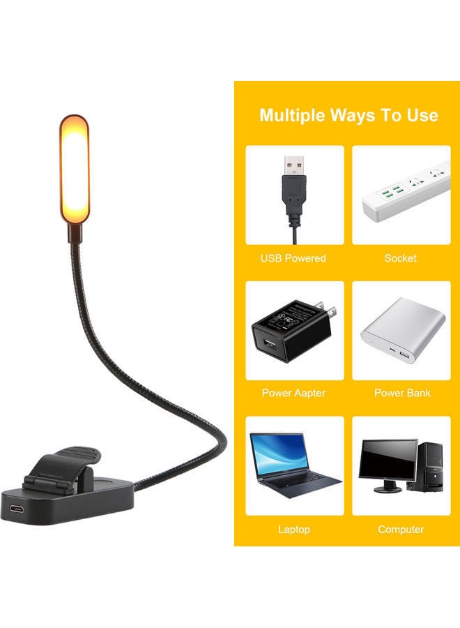 NIBEMINENT LED Flexible Clip On Eye-Caring Book Reading Lamp Light - Type 1 Black - Image 4
