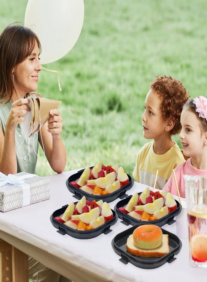 Nuogo 4 Pcs Silicone Fruit Storage Box Anti-oxidation Avocado Saver Storage Tomato Pod Vegetable Saver Reusable for Fridge Garlic Lemons Potatoes (Black,7.9 x 7.9 x 1.4 Inches) - Image 5