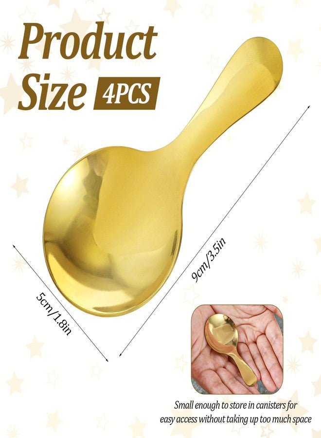 Thrymme 4 Pcs Small Gold Scoops for Candy, Gold Scoops for Jars Mini Scoop for Sugar, Jars, Ice Cream, Coffee & Buffet, 1.5 Teaspoon - Image 2