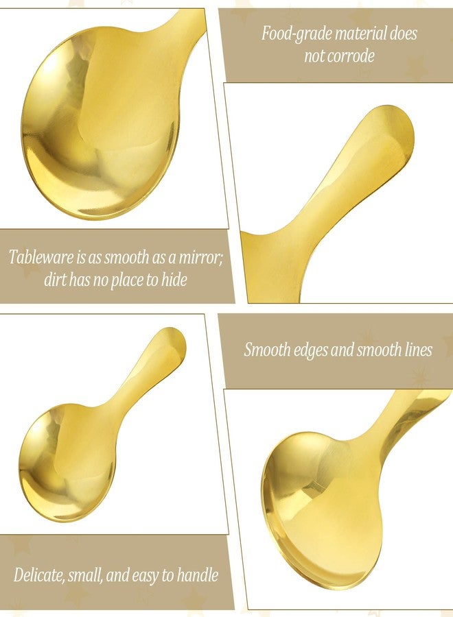 Thrymme 4 Pcs Small Gold Scoops for Candy, Gold Scoops for Jars Mini Scoop for Sugar, Jars, Ice Cream, Coffee & Buffet, 1.5 Teaspoon - Image 3