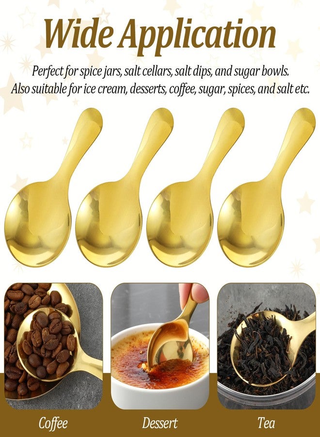 Thrymme 4 Pcs Small Gold Scoops for Candy, Gold Scoops for Jars Mini Scoop for Sugar, Jars, Ice Cream, Coffee & Buffet, 1.5 Teaspoon - Image 5