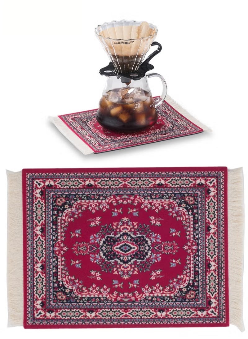 Rock Pow - 1pcs Coffee Mat Coffee Cup Mat Coffee Mug Mat Table Mat Mouse Pad Paitianle Mouse Pads for Wireless Mouse Oriental Carpet Mouse Mat Computer Mousepad for Table Decor - Image 1