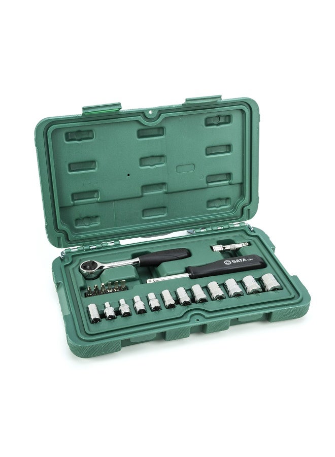Sata 21 Piece 1/4"Drive 6 Point SAE Socket Set Tools Box-ST09521-02  - Image 1