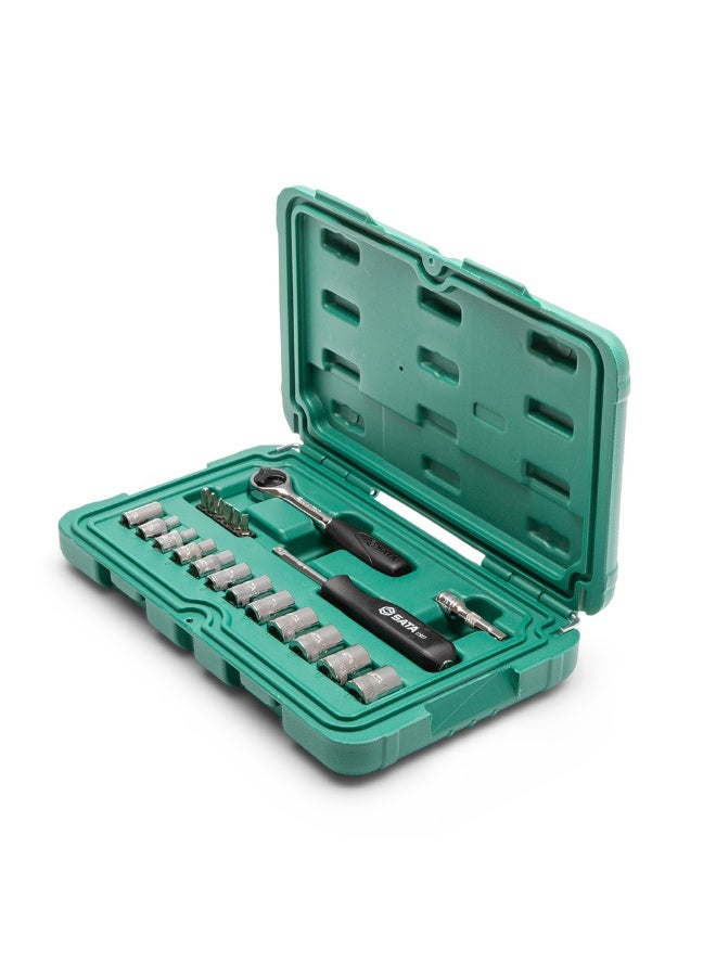 Sata 21 Piece 1/4"Drive 6 Point SAE Socket Set Tools Box-ST09521-02  - Image 4