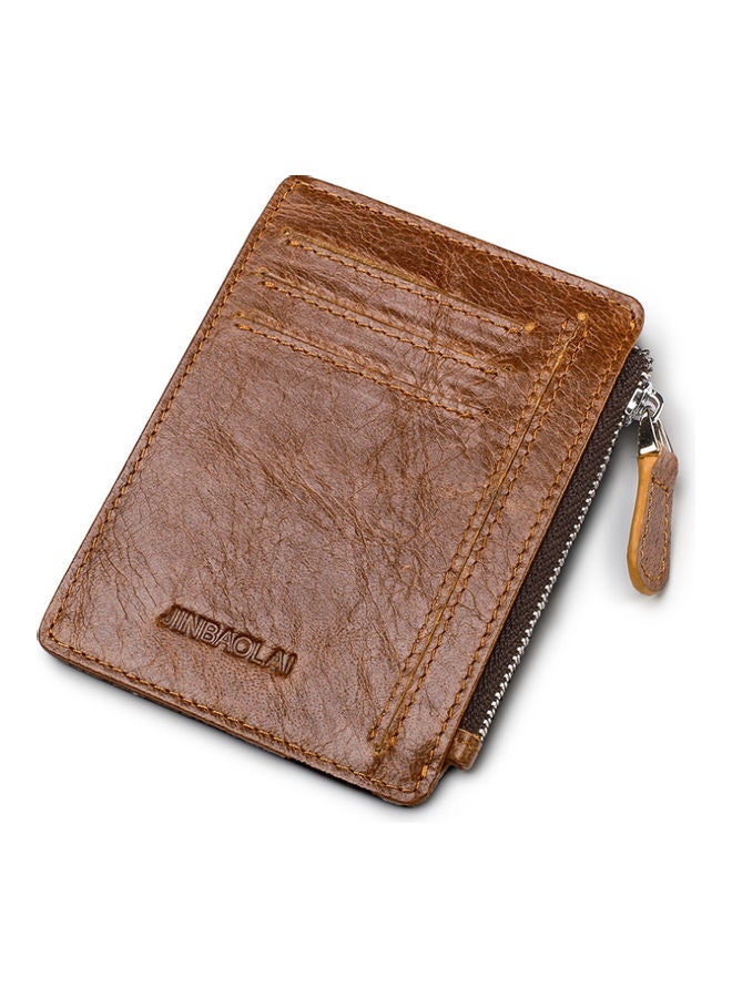 NIBEMINENT Leather Card Wallet Light Coffee  - Image 1
