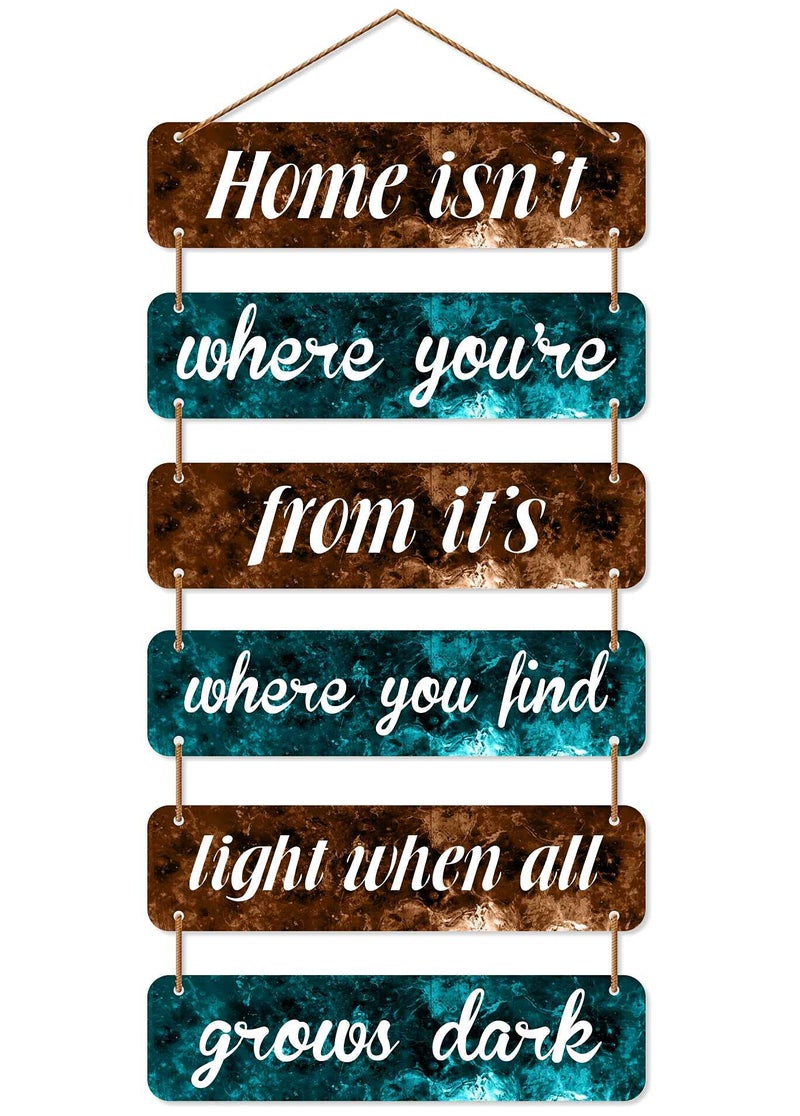 CVANU Home Isn't Where Floral Printed Wooden Wall Hanging Board Plaque Sign for Room Decoration Item for Home Decor, Multicolor (31inch x 12 inch) - Image 5