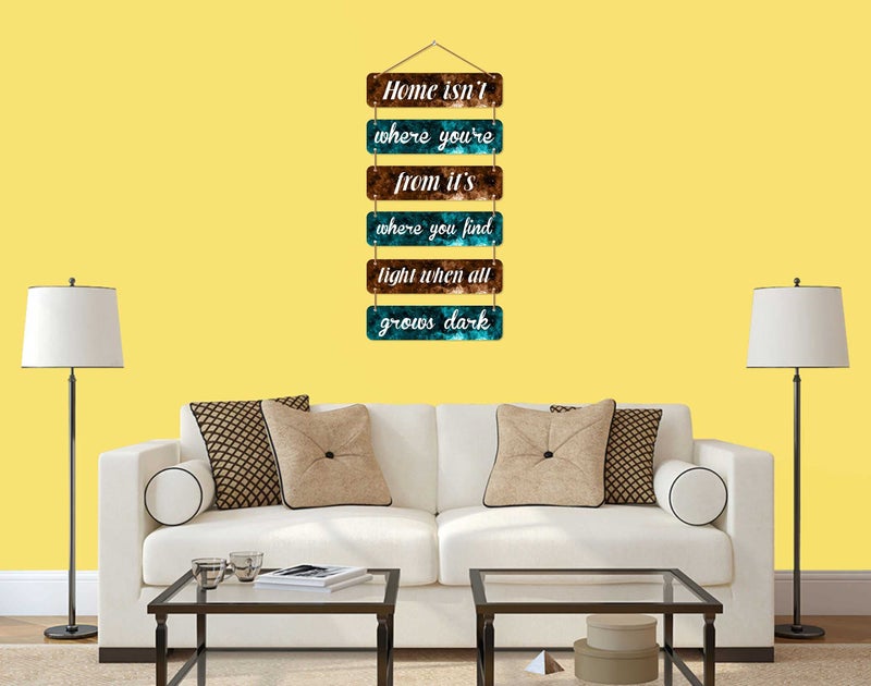 CVANU Home Isn't Where Floral Printed Wooden Wall Hanging Board Plaque Sign for Room Decoration Item for Home Decor, Multicolor (31inch x 12 inch) - Image 2