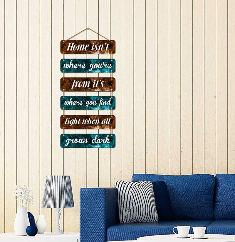 CVANU Home Isn't Where Floral Printed Wooden Wall Hanging Board Plaque Sign for Room Decoration Item for Home Decor, Multicolor (31inch x 12 inch) - Image 3