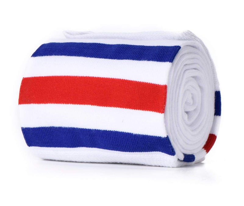 Leotruny Thigh High Socks for Women: Suitable for Cosplay Daily Wear - Cotton Knee High Socks White/Bule/Red - Image 5