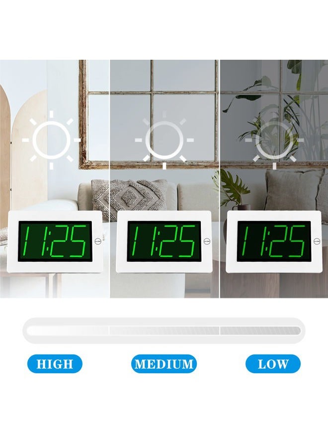 KWANWA LED Digital Clock, Alarm Clock, Wall Clock, 3" LED Digit Display, Adjustable Brightness, Auto Night Mode, Auto Alarm Volume Increasing, Wall-Mount & Table-top, Alarm Clock for Bedroom - Image 4