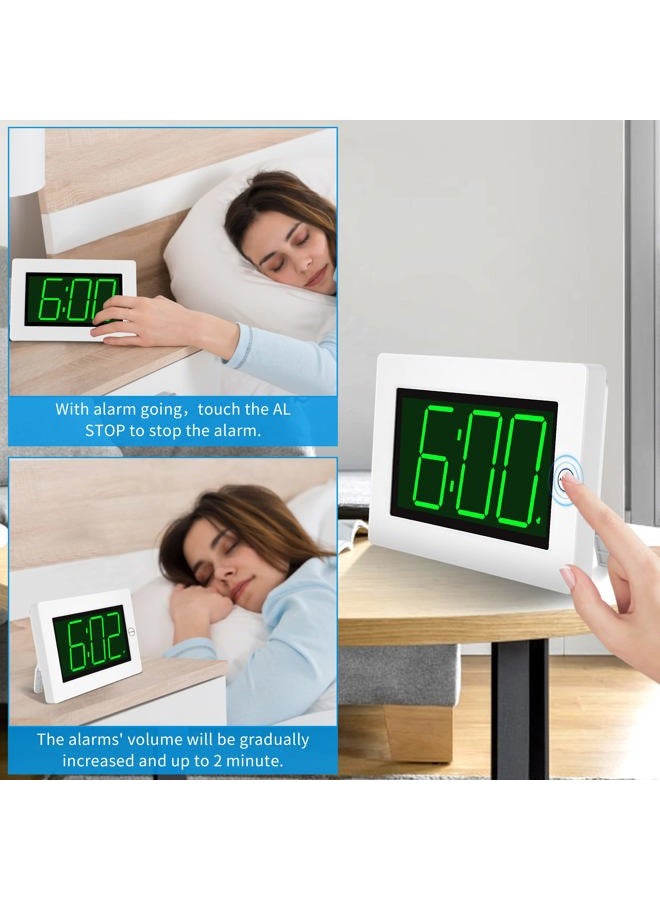 KWANWA LED Digital Clock, Alarm Clock, Wall Clock, 3" LED Digit Display, Adjustable Brightness, Auto Night Mode, Auto Alarm Volume Increasing, Wall-Mount & Table-top, Alarm Clock for Bedroom - Image 5