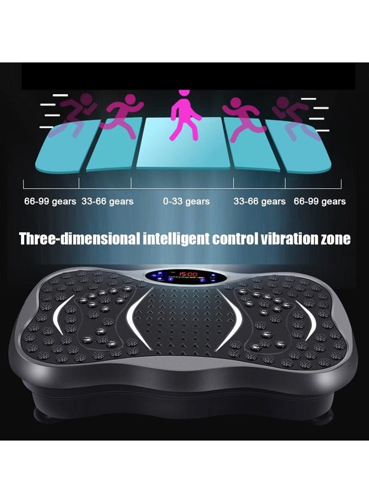 مييلان آلة تمارين صفيحة الاهتزاز، 99 مستوى شدة، مدربات للياقة البدنية للاهتزاز المنزلية - منصة اهتزاز لتمارين الجسم بالكامل - مع أحزمة مقاومة - Image 4