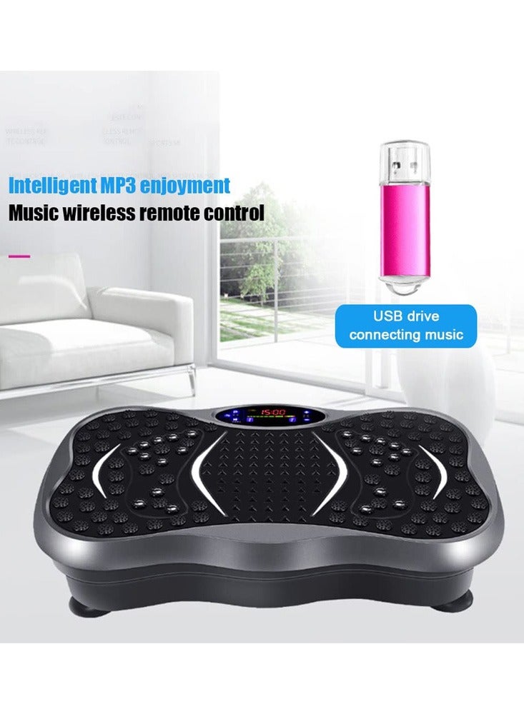 مييلان آلة تمارين صفيحة الاهتزاز، 99 مستوى شدة، مدربات للياقة البدنية للاهتزاز المنزلية - منصة اهتزاز لتمارين الجسم بالكامل - مع أحزمة مقاومة - Image 3