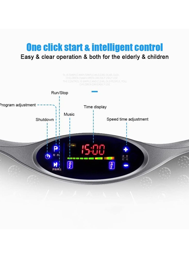 مييلان آلة تمارين صفيحة الاهتزاز، 99 مستوى شدة، مدربات للياقة البدنية للاهتزاز المنزلية - منصة اهتزاز لتمارين الجسم بالكامل - مع أحزمة مقاومة - Image 5