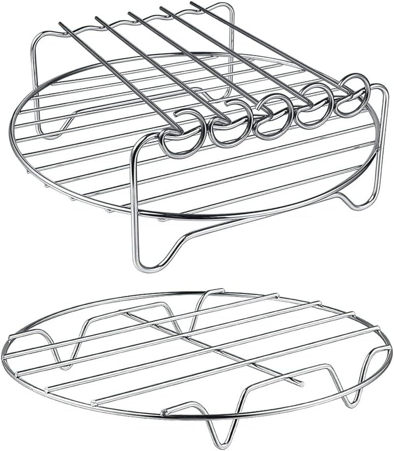 Double-Layer BBQ Grill – 8-Inch 5-Pin Rack + Single-Layer Rack (Boxed), Portable Charcoal Stove